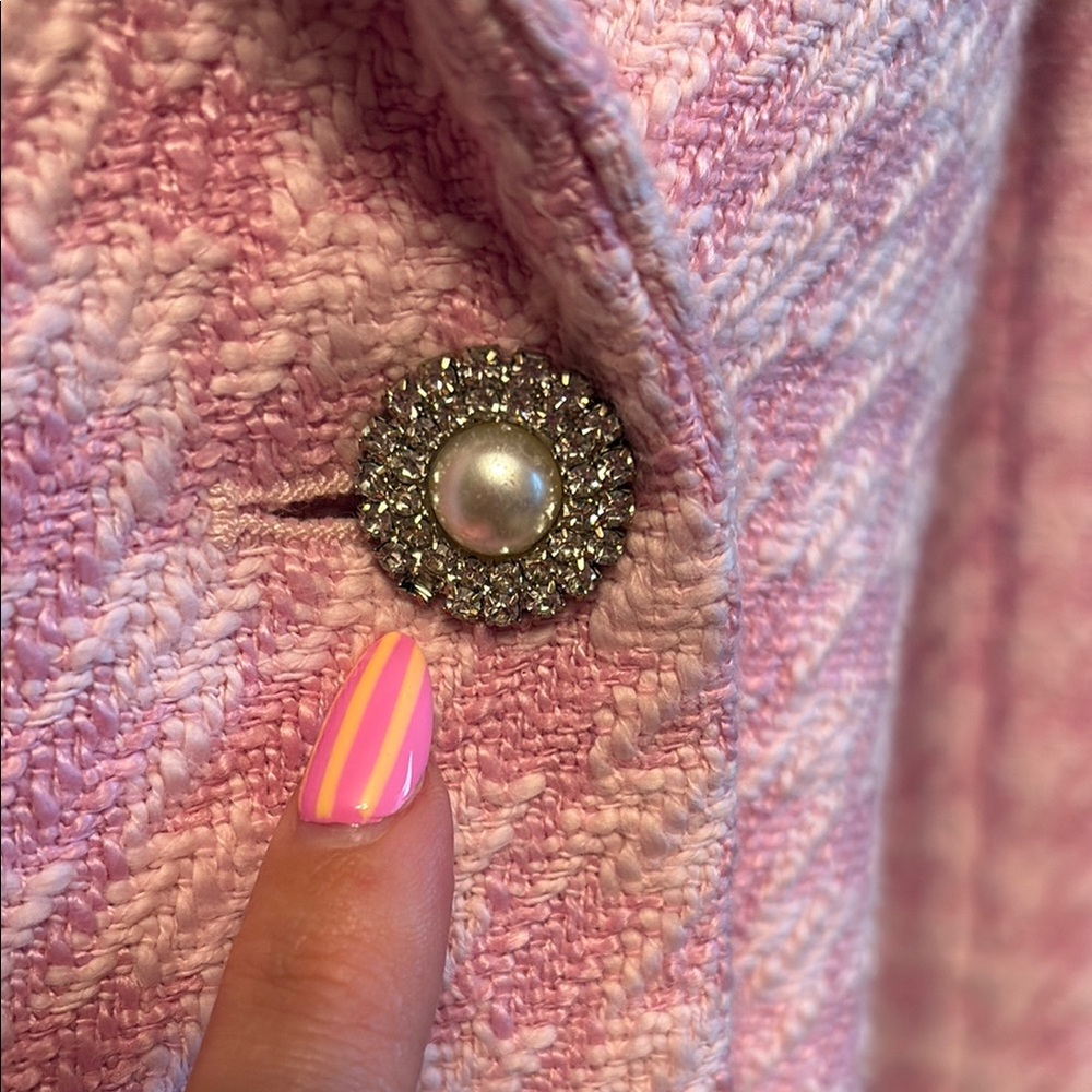 SOLD Zara Barbie Pink Houndstooth Cropped Blazer and Skort Set - Picture 15 of 16